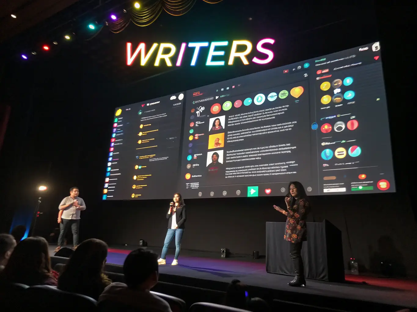 A lively community forum with user comments, video thumbnails, and interaction icons, showcasing the vibrant community and opportunities for collaboration.